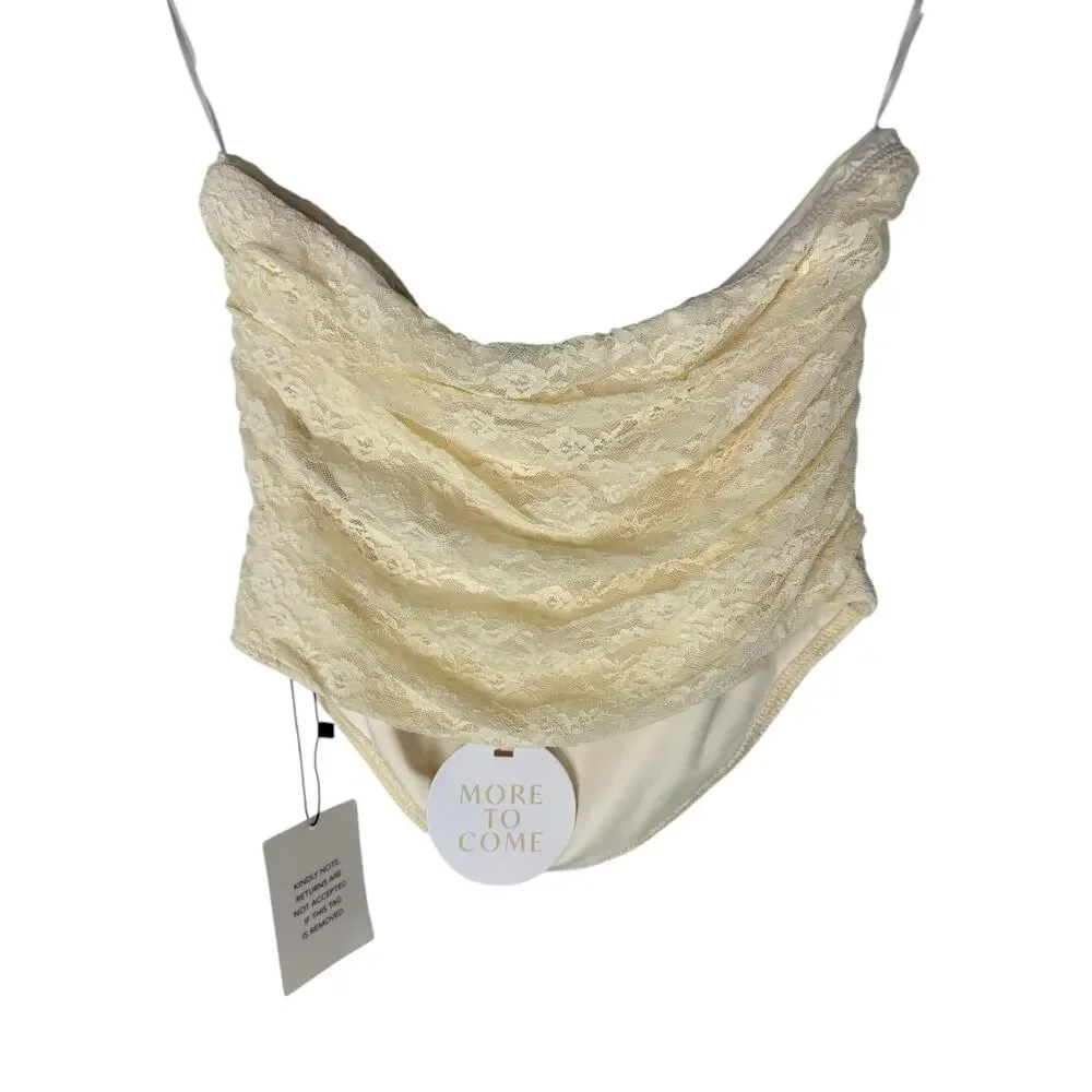 More To Come Floral Lace Strapless Crop Top Coquette Vintage Y2K Fairy SM Party